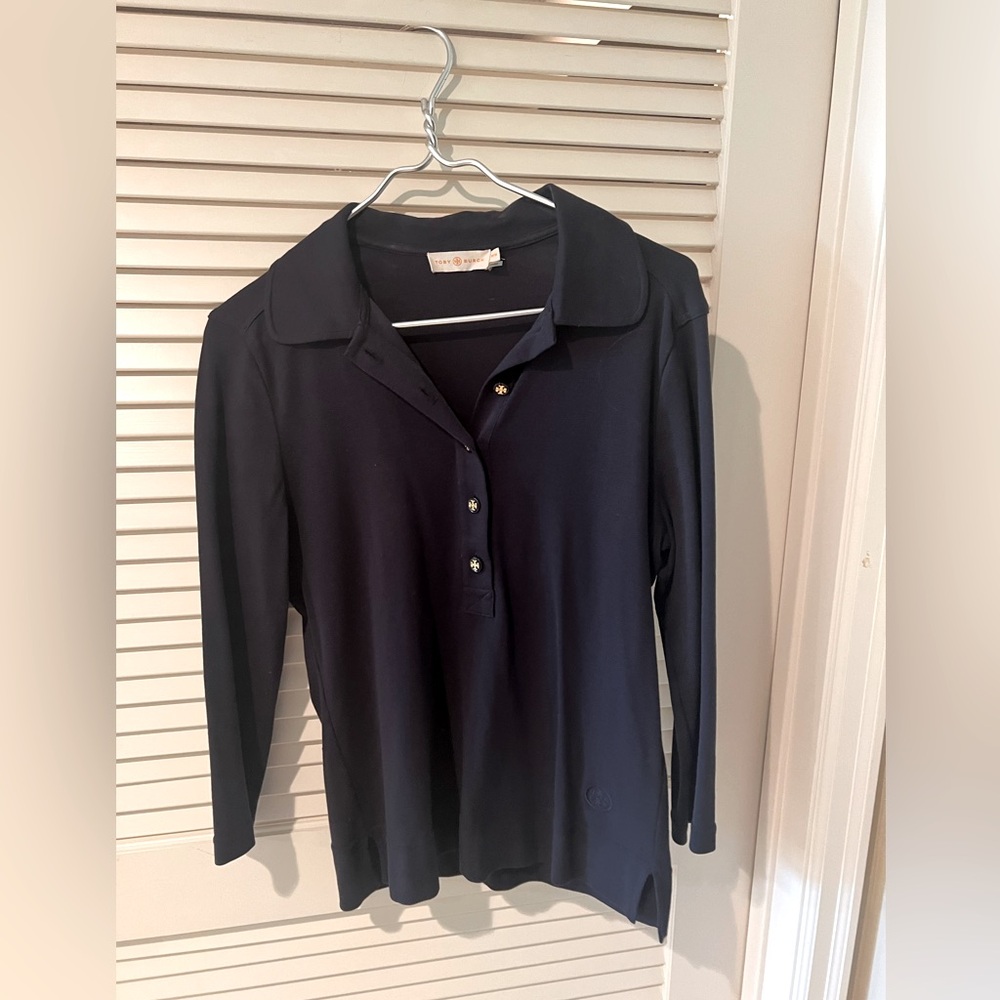 Tory Burch long sleeved polo styles top.EUC, worn about 5 times.